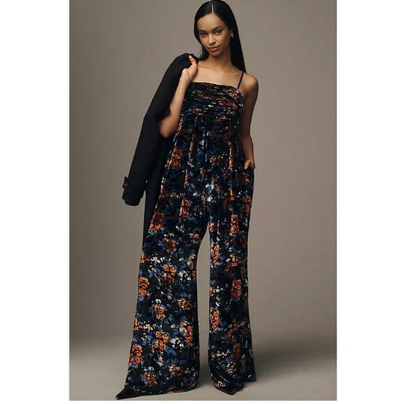 Anthropologie Pants - Anthropologie Hutch The Mabel Velvet Wide-Leg Jumpsuit Small NEW